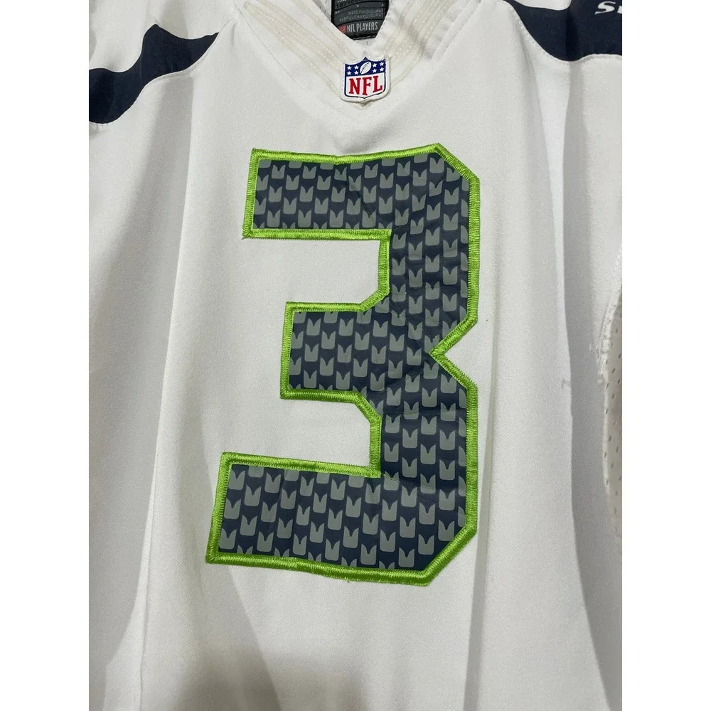Nike Russell Wilson Seahawks Jersey‎ Mens 52 White Excellent NFL On Field 3